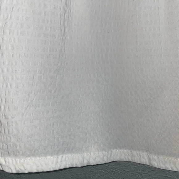 A New Day Top Size Small Gauzy White Flutter Short Sleeves V-Neck Lightweight - Picture 5 of 7